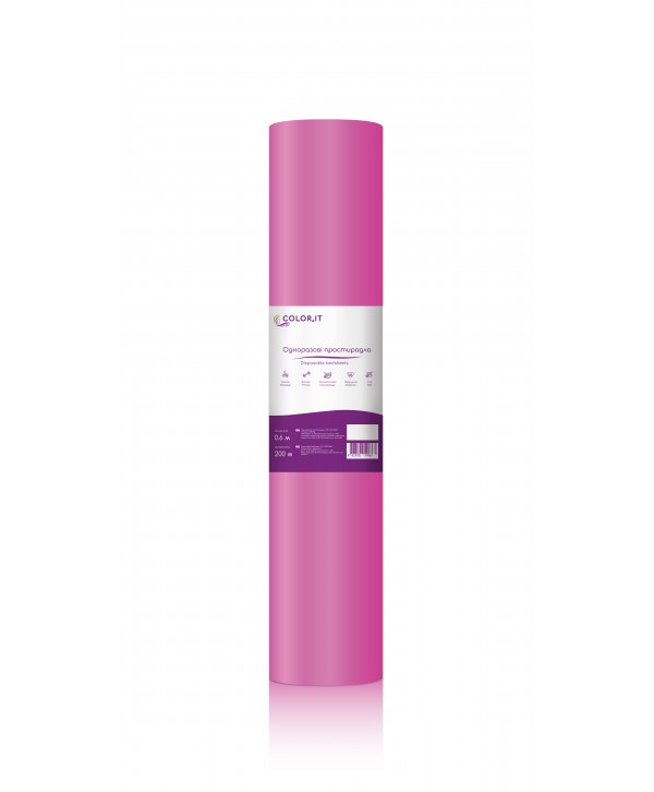 COLOReIT, Простирадла, 0,6м х 200м, рулон, Рожевий 